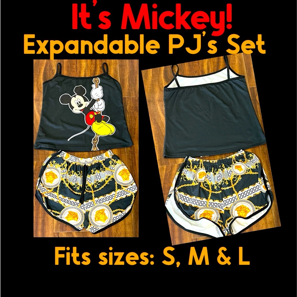 Size: Expandable S, M, L- Mickey Mouse PJ Set